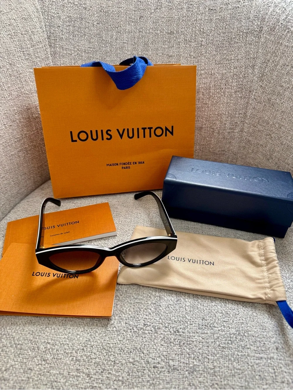 Louis Vuitton Black White Line Cat-Eye Sunglasses